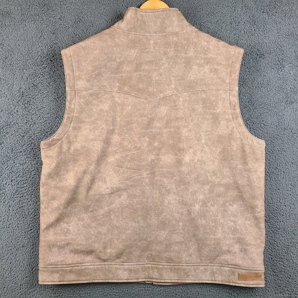 Cinch Concealed Carry Vest Western Tan Faux Suede Full Zip Mens XXL - Picture 3 of 8